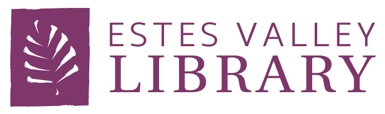 Estes Valley Library purple leaf logo